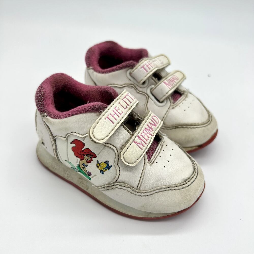 Vintage Little Mermaid Sneakers 90's Ariel Disney Princess Girl Toddler Shoes 3 - Picture 2 of 12